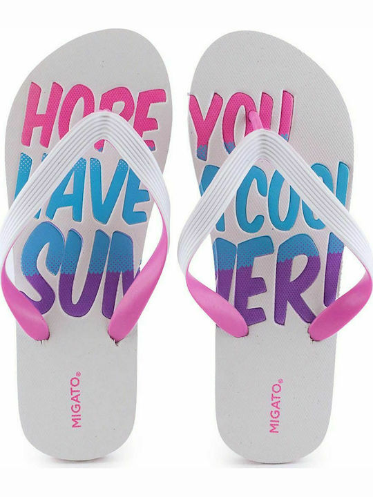 Migato Women's Flip Flops White