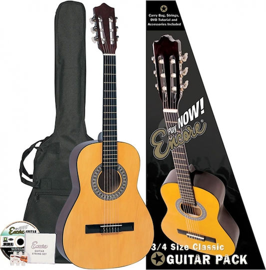 JHS Clasic Chitară 3/4 Copii Encore Outfit Pack Natural