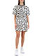 Elle Aop Tee Dress Summer Mini Athletic Dress T-Shirt Short Sleeve Animal Print
