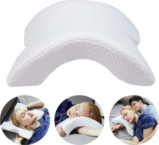 Neck Support Pillow with Memory Foam 33x31x12cm White t021942