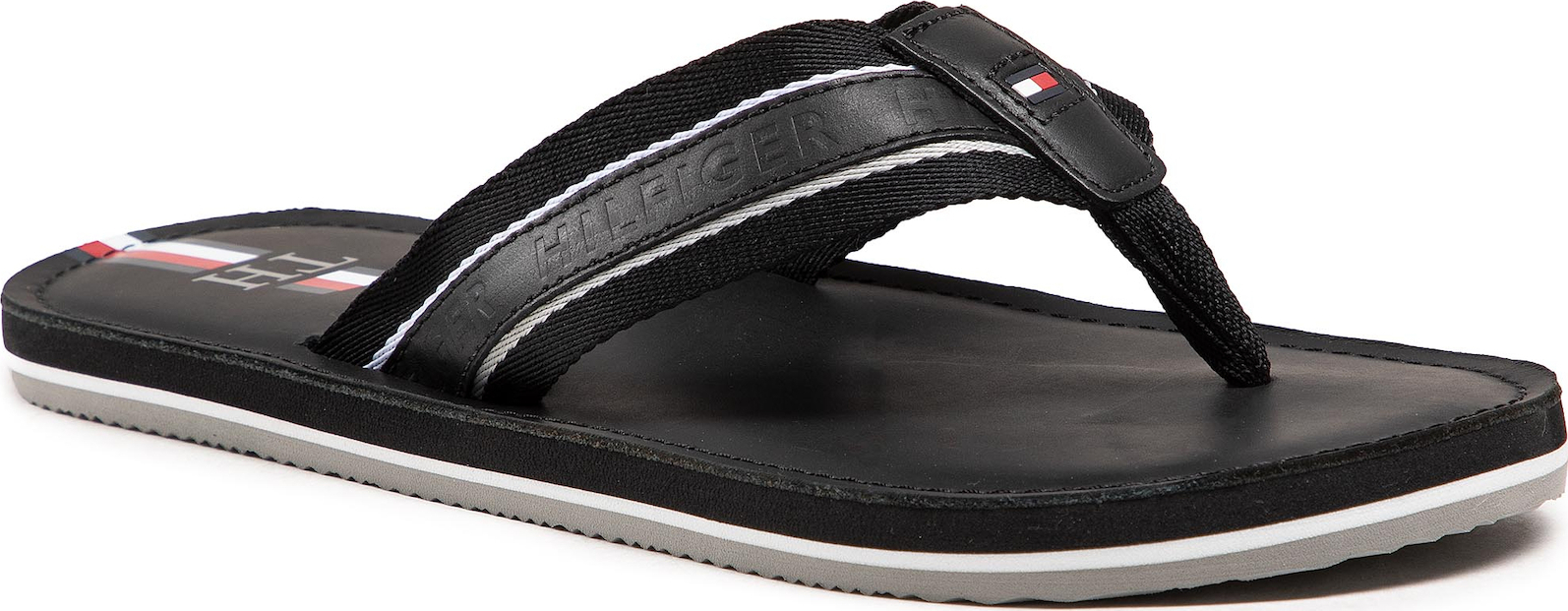 tommy hilfiger black flip flops