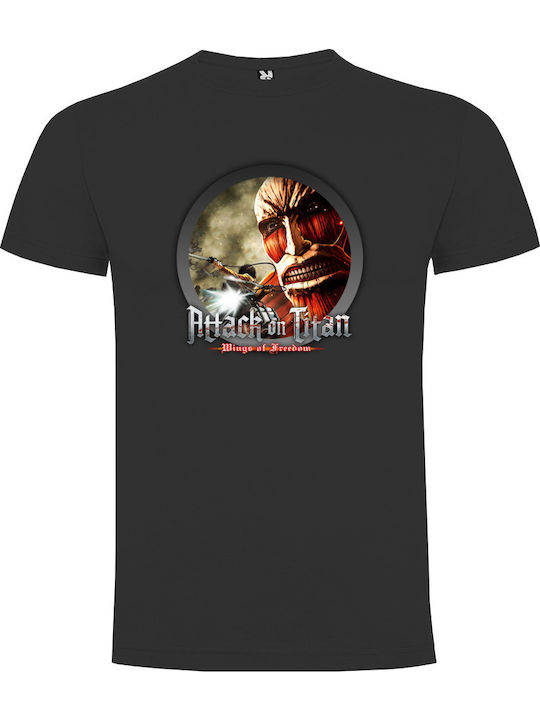Tshirtakias T-shirt Angriff auf Titan Schwarz Baumwolle