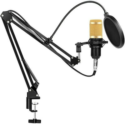 Andowl Condenser Microphone with XLR to USB Cable MIC7 Shock Mounted/Clip On for Voice