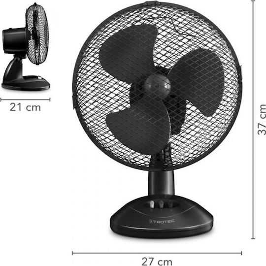 Trotec TVE 8 Tischgerät Ventilator 30W Lüfterdurchmesser 23cm Schwarzer