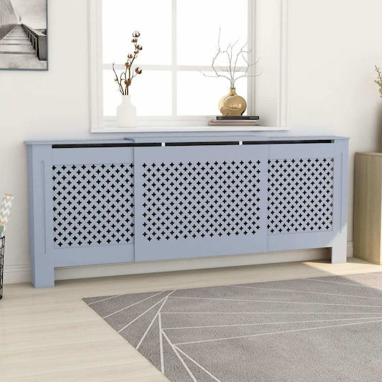 vidaXL Калориферен Капак от MDF Сив Разтегаем 205x20.5x82см