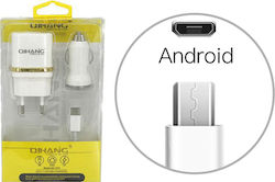 Auto Gs Зарядно за кола с Порт 1xUSB-A и Кабел Micro-USB