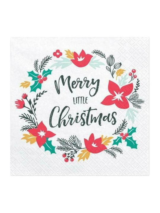 Set of 20 Merry Little Christmas napkins