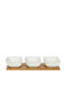 Cryspo Trio Porcelain Dessert Divided Serving Tray with 3 Slots White 30x13cm