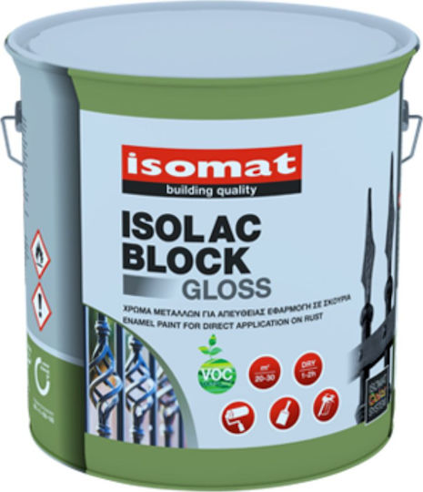 Isomat Цвят Инхибитор на корозията Isolac Block Gloss 2.5лт Черно Блестящ