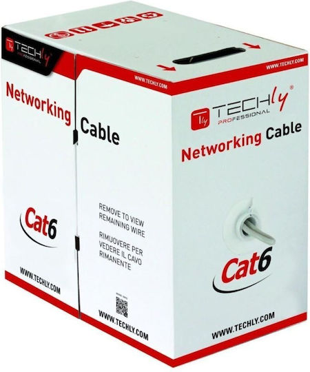 Techly U/UTP Cat.6 (Gigabit) Καλώδιο Δικτύου Ethernet χωρίς ακροδέκτες 305m Γκρι