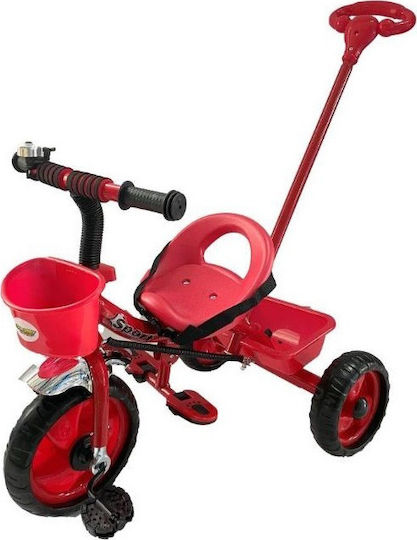Zita Toys Kids Tricycle with Parental Handle for 2+ Years Red