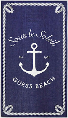Guess Sous le Soleil Prosoape de plajă Din bumbac Albastru 180x100cm.