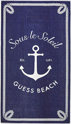 Guess Sous le Soleil Strandtuch Baumwolle Blau 180x100cm.