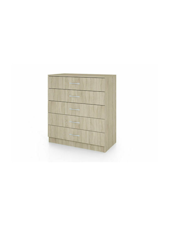 1213005 Wooden Chest of Drawers with 5 Drawers Sonoma 92x43.5x80cm