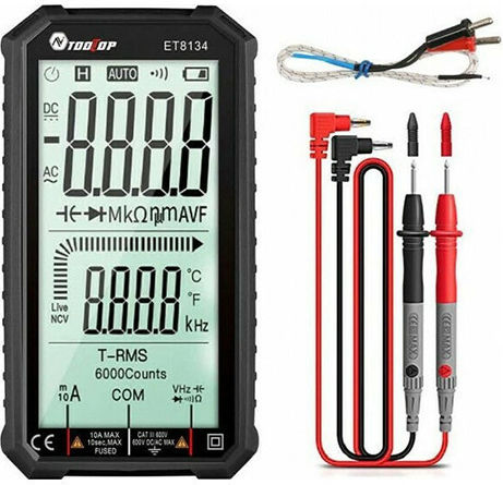 Digital Multimeter with Measurement AC / DC / Resistor / Capacity / Temperature ET8134