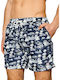 Herren Badebekleidung Shorts Marineblau mit Mustern