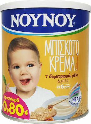 ΝΟΥΝΟΥ Babycreme Μπισκοτόκρεμα με 7 Δημητριακά, Μέλι & Γάλα für 6m+ 300gr