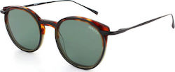 Brett Hutch Sunglasses Brown with Mixed Frame & Green Lens
