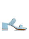 Sante Women's Sandals Light Blue with Chunky Medium Heel