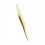 Beauty Spring Eyebrow Tweezer with Curved Tip Gold 1pcs