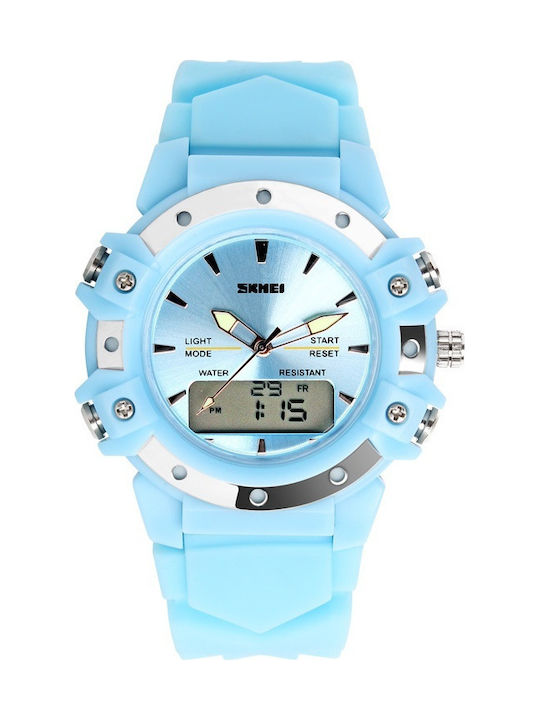 Skmei 0821 Αναλογικό/Ψηφιακό Ρολόι Μπαταρίας με Καουτσούκ Λουράκι σε Μπλε χρώμα