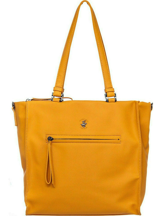 Beverly Hills Polo Club Damen Tasche Shopper Schulter Gelb