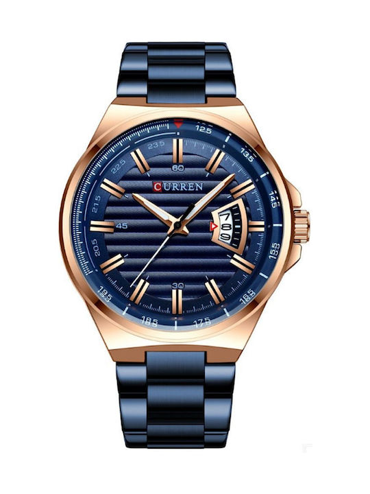 Curren Ρολόι 8375 με Μεταλλικό Μπρασελέ σε Μπλε χρώμα