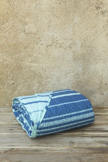 Kocoon Kilim Покривало Кингсайз Памук Синьо 220x245см
