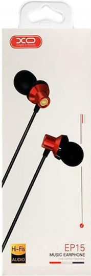 XO EP15 In-ear Handsfree Μεταλλικά με Βύσμα 3.5mm Κόκκινο