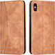 Bodycell PU Leather Wallet Δερματίνης Καφέ (iPh...