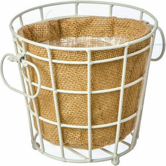JK Home Decoration Κασπώ Μεταλλικό Λευκό 14x14x14εκ.