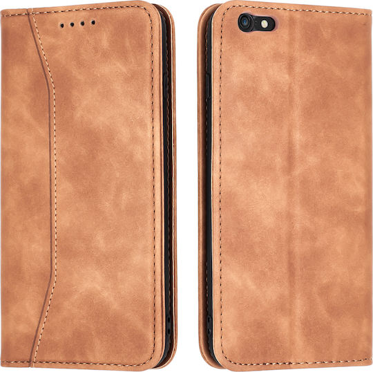 Bodycell PU Leather Book Piele artificială Maro (iPhone 6/6s Plus)