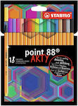 Stabilo Arty Design Markers 0.4mm Multicolour 18pcs