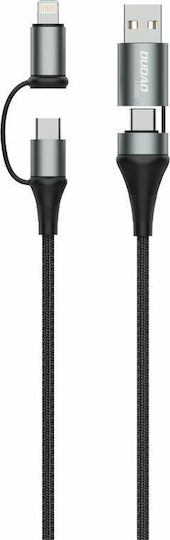 Dudao Geflochten USB zu Blitzschlag / Typ-C,TC-TC Kabel 2.4A Schwarz 1m (L20xs)