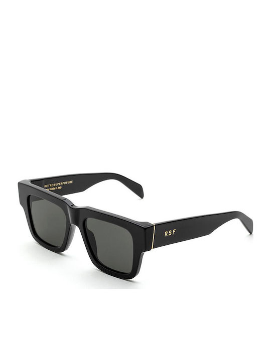 Retrosuperfuture Mega Unisex Ochelari de soare cu Negru Cadru și Gri Lentilă