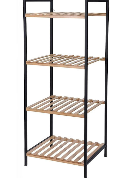 JK Home Decoration Floor Bathroom Shelf Metallic with 4 Shelves 38x32x95cm