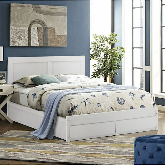 Capri Bett Übergröße Holz Weiß Für Matratze 160x200cm