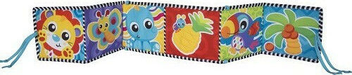 Playgro Carte de Activități Convertible Tummy Time Mirror and Book din Țesătură cu muzică pentru 0++ Luni