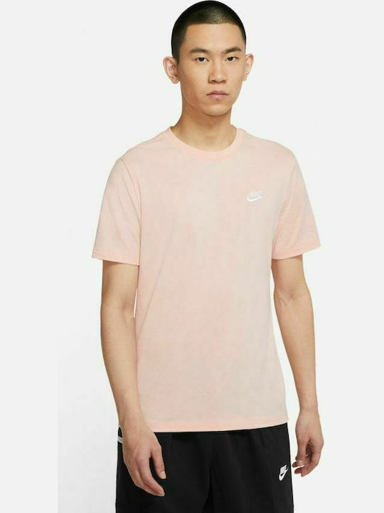 Nike Sportswear Club Ανδρικό T-shirt Ροζ Μονόχρωμο