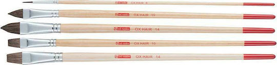 Royal Talens Art Creation Ox-Ear Hair Plaque Paint Brush Set Πινέλα Βοδινά Πλακέ 5pcs