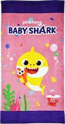 Stamion Baby Shark Kinder-Strandtuch Rosa Haie 140x70cm BS09051
