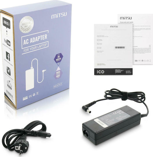 Mitsu Φορτιστής Laptop 90W 19.5V 4.7A για Sony με Αποσπώμενο Καλώδιο Τροφοδοσίας