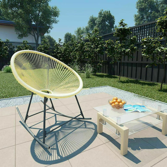Κουνιστή Καρέκλα Rattan Μπέζ 69x79x82εκ.