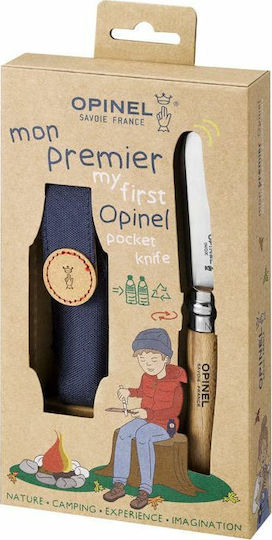 Opinel Mein Erster Opinel Messer Ausbildung Blau in Lederhülle