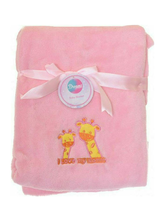 Dreams by Joyce Blanket Nursery Swaddling Blankets Love My Mommy Velvet Pink 75x100cm.