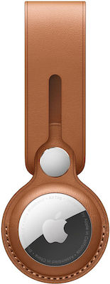 Apple Leather Loop Schlüsselbund-Etui für AirTag Leder Saddle Brown