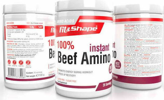 Fit & Shape 100% Instant Beef Amino 100gr Unflavoured
