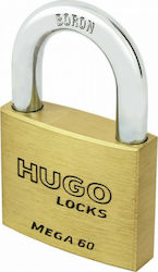 Hugo Locks Mega 45 Stahl Vorhängeschloss Messing mit Schlüssel 45mm 1Stück