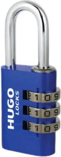Hugo Locks PA40 Aluminiu Lăcăt Potcoavă Combinație Albastru 40mm Blue 1buc