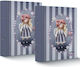 Salko Paper Clipboard with 2 Rings 2/32 for Paper B5 Gray Little Girl 1pcs 7996